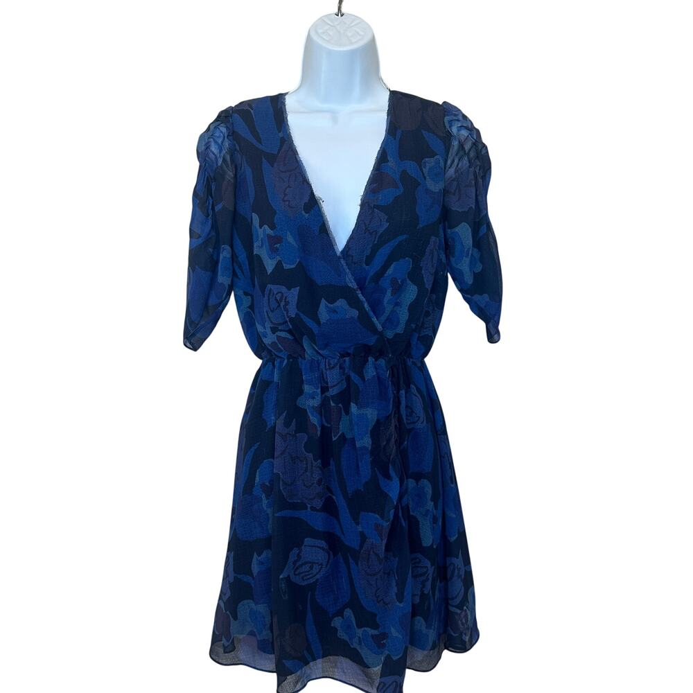 Ted Baker Blue Rose Mini Wrap Dress SIZE 0 Party Special Occasion Cocktail $300 - Picture 5 of 10